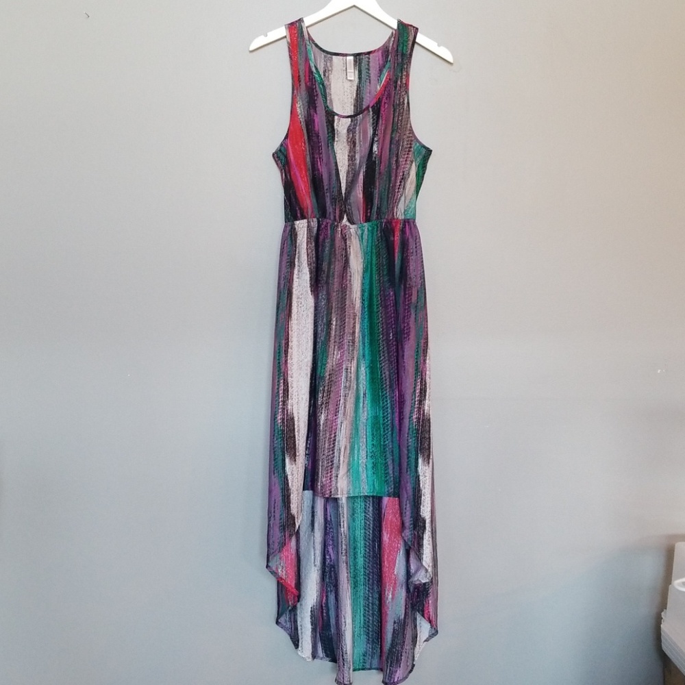 Multicolored High Low Dress